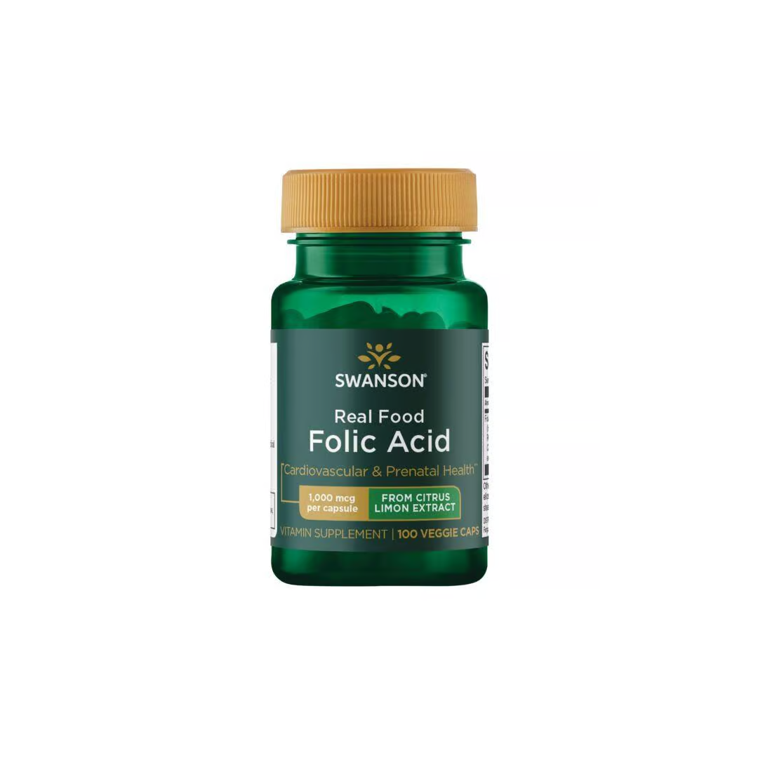 Echte Lebensmittel Folsäure 1000 mcg 100 Veggie-Kapseln Swanson Health Products
